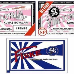 Viktoria Kumaş Boyası 1 Pembe  Renk  2 Adet + Fiske Sabitleme İlacı