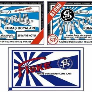 Viktoria Kumaş Boyası 25 Mavi Koyu  Renk  2 Adet + Fiske Sabitleme İlacı