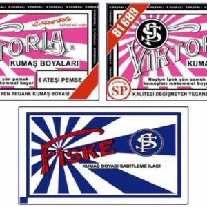 Viktoria Kumaş Boyası 6 Ateşi Pembe  Renk  2 Adet + Fiske Sabitleme İlacı