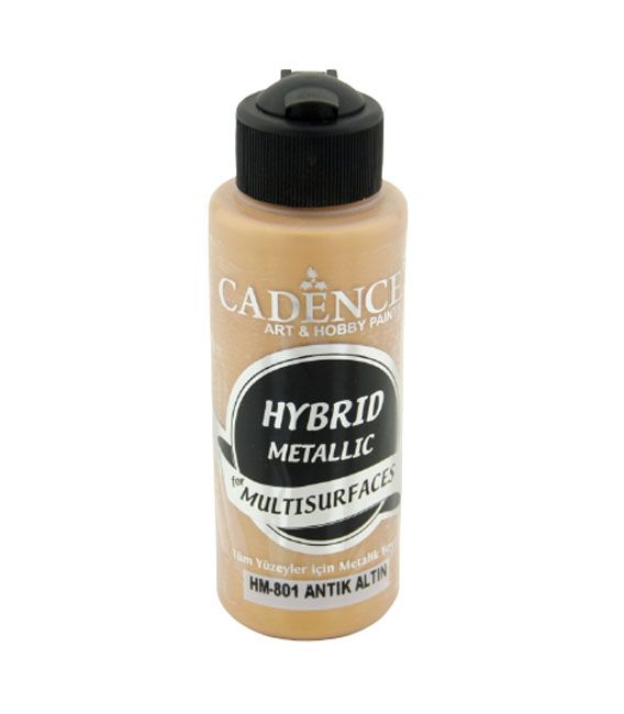 Cadence HM-801 Antik Altın Hybrid Multisurfaces Akrilik Boya 120 ML