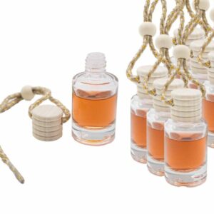 Cam Oto Kokusu Şişesi 10 ml Ahşap Kapaklı 25 Adet