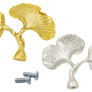 Epoksi Tepsi Ginko Yaprak Model Gold Gümüş Set Kulp