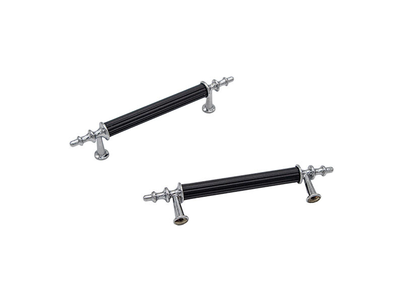 Epoksi Tepsi Gümüş Siyah Renk Metal Kulp - 96 mm