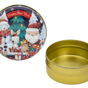 Metal Mum Kutusu 1 Noel Baba ve Tavşan Desen 75 CC - 10 Adet