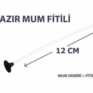 Mum Fitili Hazır ÇıtÇıtlı 12 Cm 25 Adet Beyaz