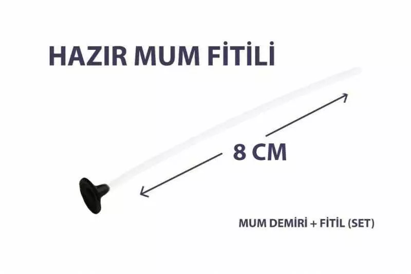 Mum Fitili Hazır ÇıtÇıtlı 8 Cm 100 Adet Beyaz