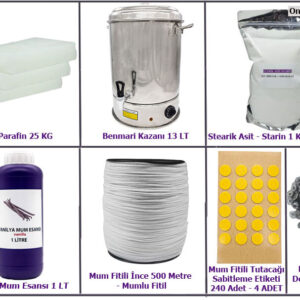Premium Paket Parafin Mum Yapım Seti