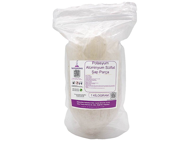 Potasyum Alüminyum Sülfat Şap - Kristal, Parça 1 KG